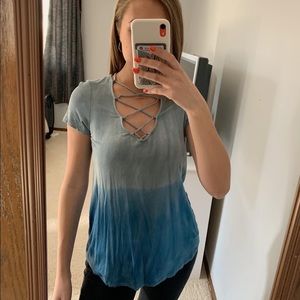 Two colors available! Cross neck top